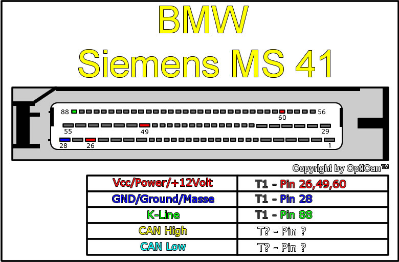 Siemens MS 4x (BMW) pinout diagram 10